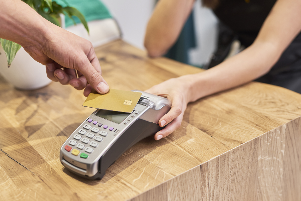 Paying by credit card in hair salon